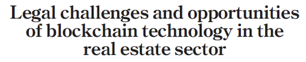 Publication of a scientific article on blockchain and housing