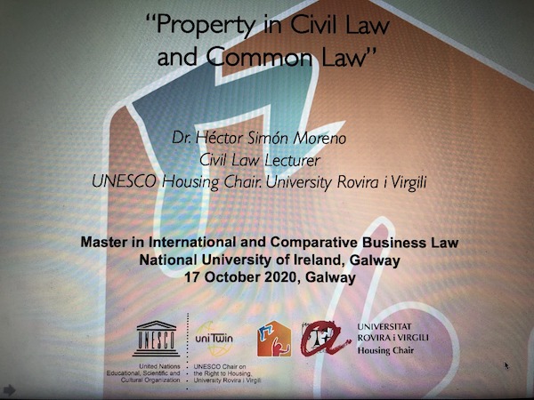 Participació al LLM International & Comparative Business Law, National University of Ireland