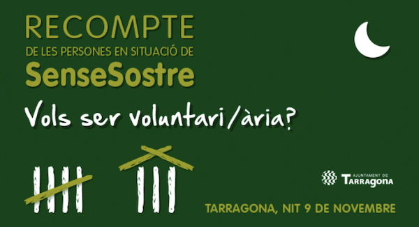 Counting roofless population in Tarragona: 9th November 2021. Would you like to volunteer?