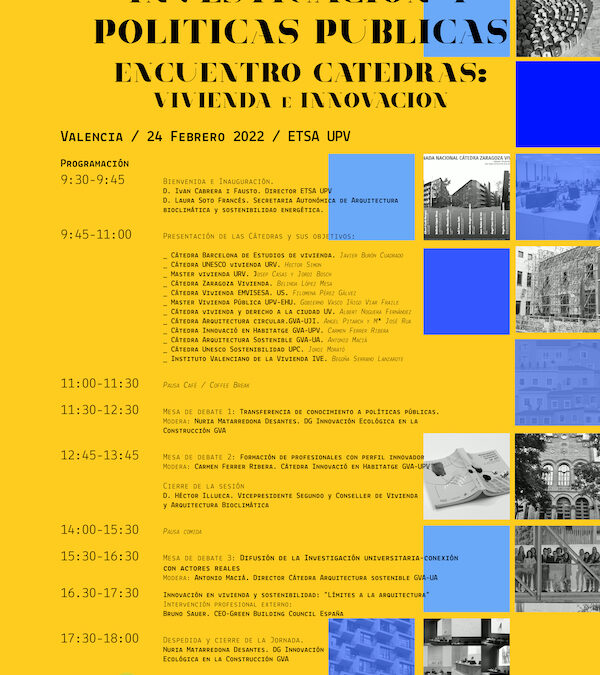 Participació a la «Trobada de Càtedres d’Innovació i habitatge d’Espanya»
