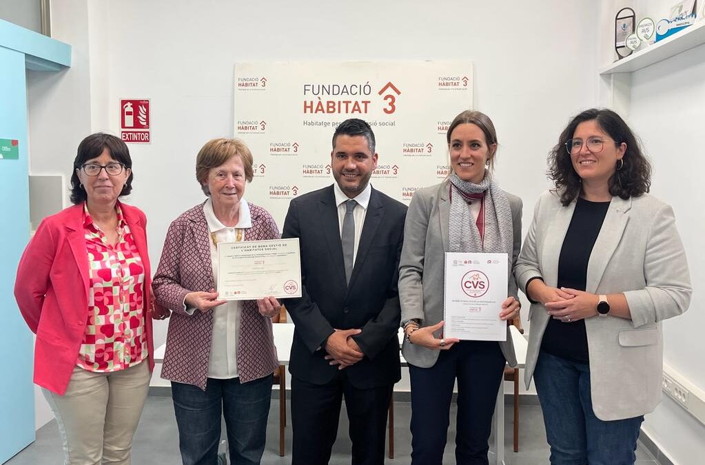 La Cátedra entrega el segundo Certificado de Buena Gestión de Vivienda Social a Hàbitat 3