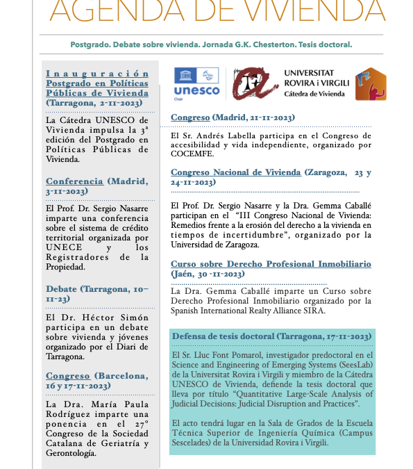 Agenda de la Càtedra