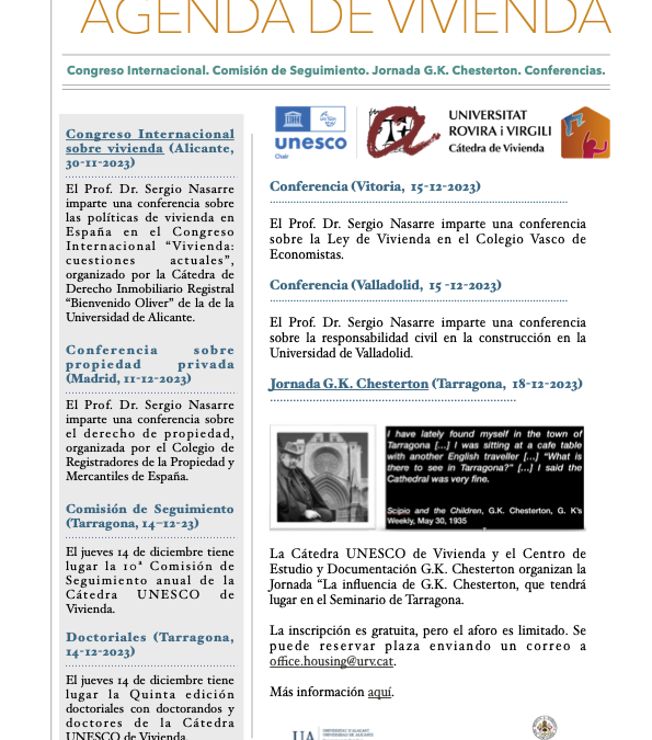 Agenda of the Chair