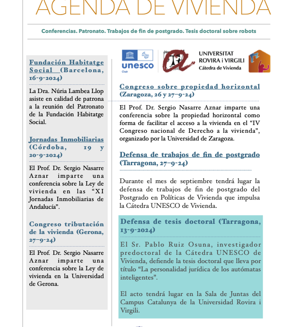 Agenda of the Chair