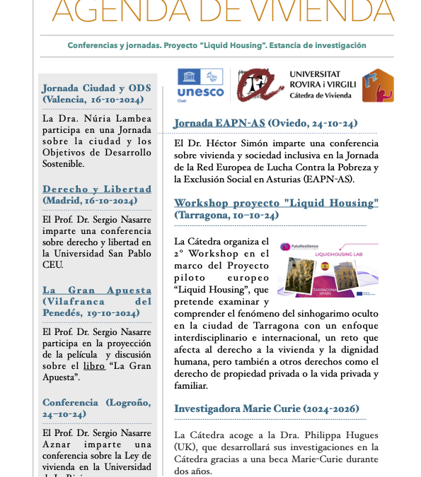 Agenda of the Chair