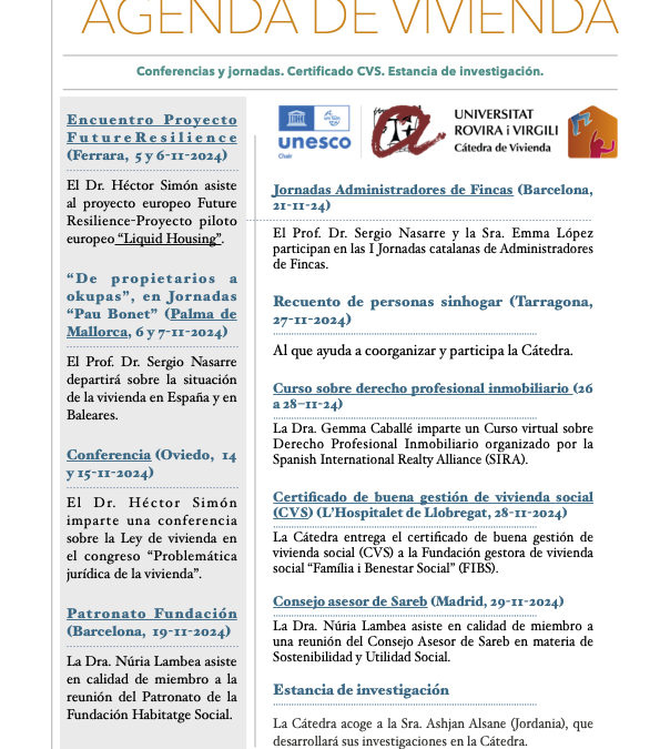 Agenda of the Chair