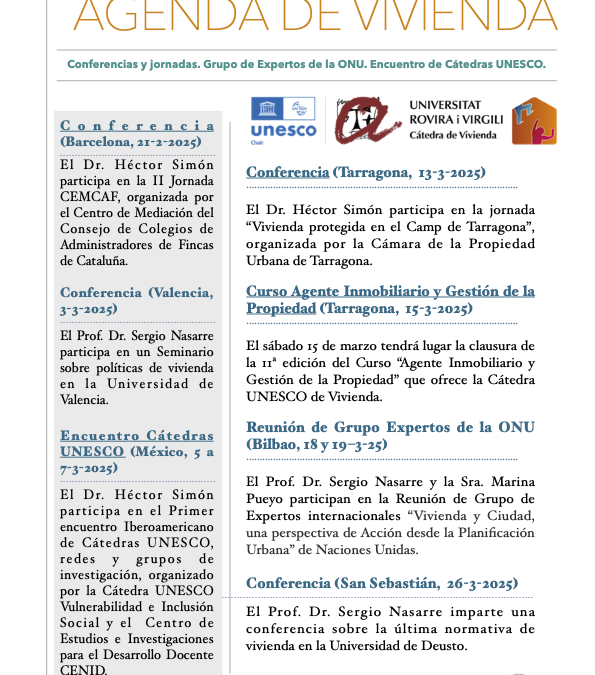 Agenda of the Chair