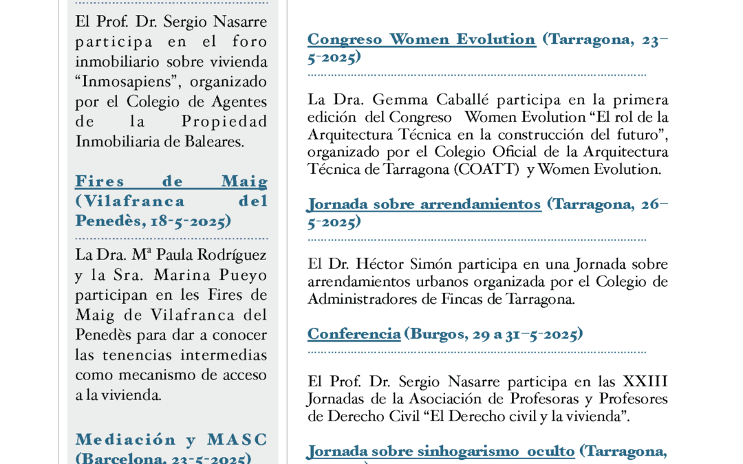 Agenda of the Chair