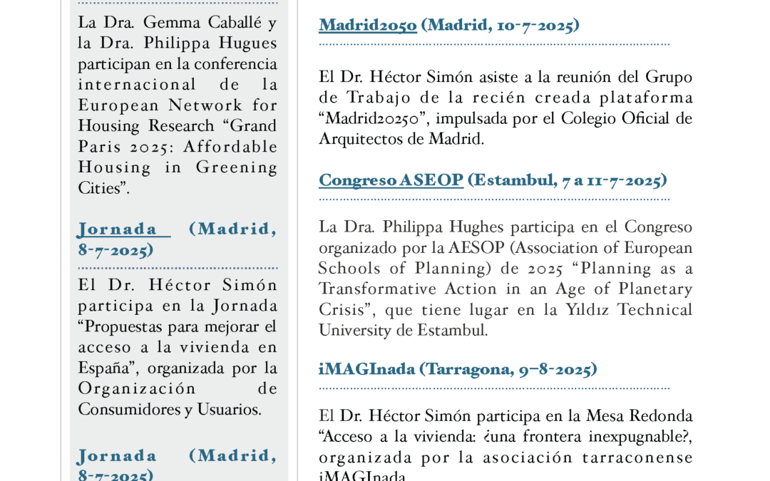 Agenda of the Chair